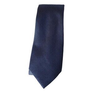 KENNETH COLE REACTION Navy Blue Waffle Texture Solid Silk Classic Tie